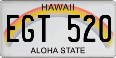 HI license plate EGT520