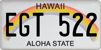 HI license plate EGT522