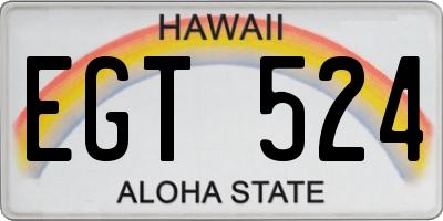 HI license plate EGT524