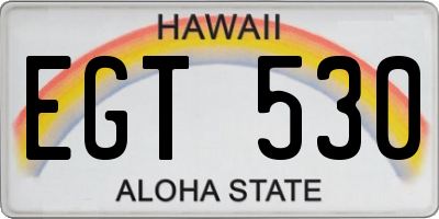 HI license plate EGT530