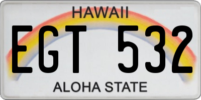 HI license plate EGT532