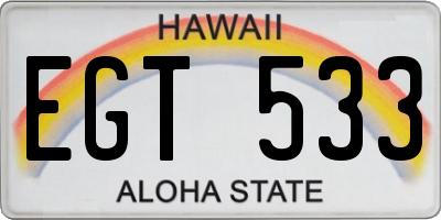 HI license plate EGT533