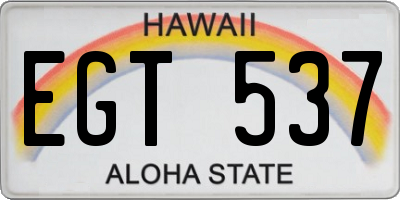 HI license plate EGT537