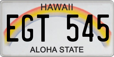 HI license plate EGT545