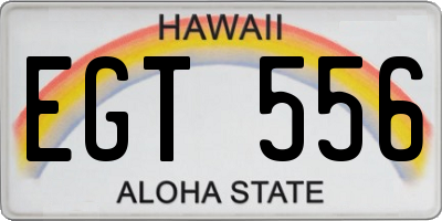 HI license plate EGT556