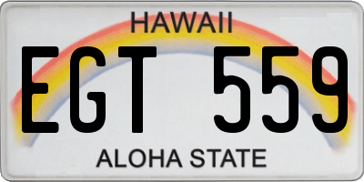 HI license plate EGT559