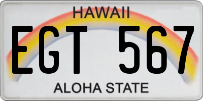 HI license plate EGT567