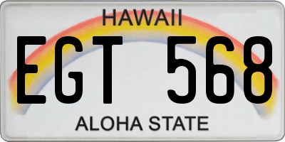 HI license plate EGT568