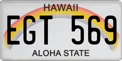 HI license plate EGT569
