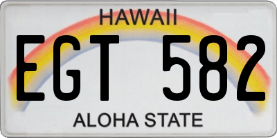 HI license plate EGT582