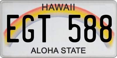 HI license plate EGT588