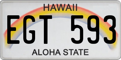 HI license plate EGT593