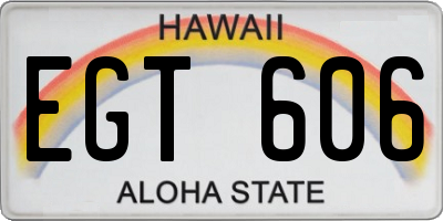 HI license plate EGT606