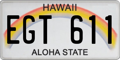 HI license plate EGT611