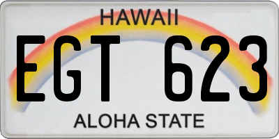 HI license plate EGT623
