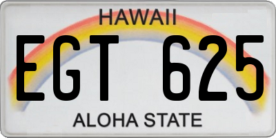HI license plate EGT625