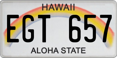 HI license plate EGT657