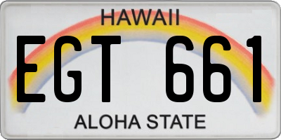 HI license plate EGT661