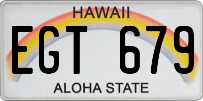 HI license plate EGT679