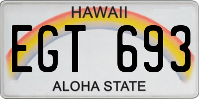 HI license plate EGT693
