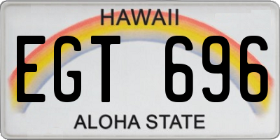 HI license plate EGT696