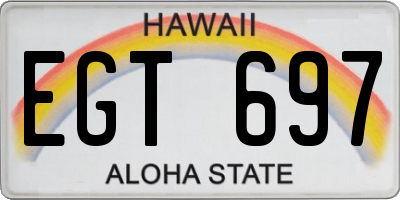 HI license plate EGT697