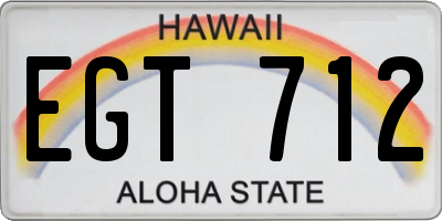 HI license plate EGT712