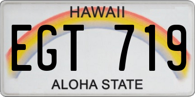 HI license plate EGT719