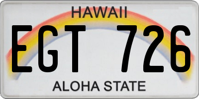 HI license plate EGT726