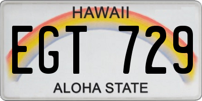 HI license plate EGT729