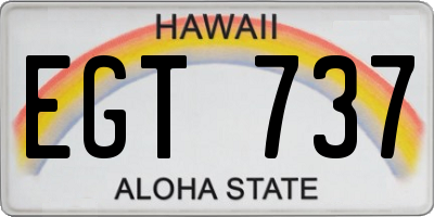 HI license plate EGT737