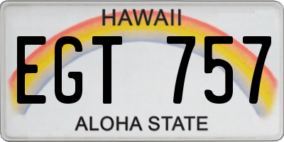 HI license plate EGT757