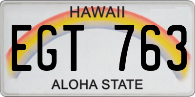 HI license plate EGT763