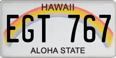 HI license plate EGT767