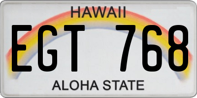 HI license plate EGT768