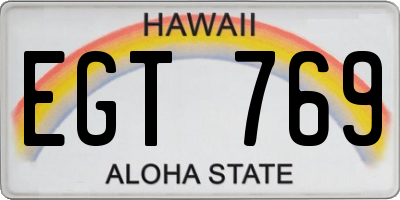 HI license plate EGT769