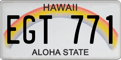 HI license plate EGT771