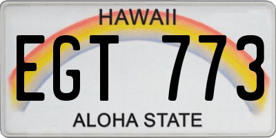 HI license plate EGT773