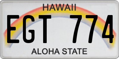 HI license plate EGT774