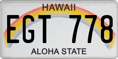 HI license plate EGT778