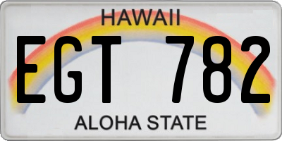HI license plate EGT782