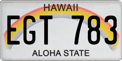 HI license plate EGT783