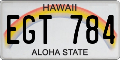 HI license plate EGT784