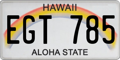 HI license plate EGT785
