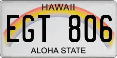 HI license plate EGT806