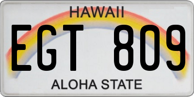 HI license plate EGT809