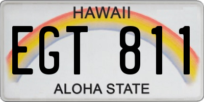 HI license plate EGT811