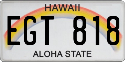 HI license plate EGT818
