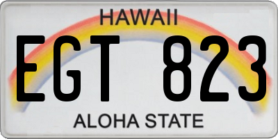HI license plate EGT823