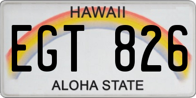 HI license plate EGT826